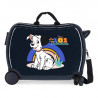 TROLLEY CAVALCABILE 4 RUOTE ABS BLU DALMATA CUCCIOLO LUCKY DISNEY ORIGINAL 50X38X20CM VALIGIA CABINA CHIUSURE A COMBINAZ