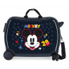 TROLLEY CAVALCABILE4 RUOTE ABS MICKEY MOUSE GET MOVING DISNEY ORIGINAL 50X38X20CM VALIGIA CABINA TOPOLINO CHIUS.A COMBIN