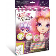 NEBULOUS STARS SET ALBUM DISEGNO CREATIVO PETULIA 45 PAGINE 80+STENCILS 300 STICKERS 5 PASTELLI 10 COLORI CREA E DISEGNA