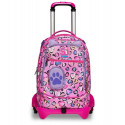 ZAINO SCUOLA TROLLEY JACK 3WD+ SJ GANG FLEECY GIRL ZAINO CON TROLLEY SGANCIABILE 3 RUOTE 37X51X27CM SEVEN JUNIOR ITALY