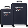 SET 2 TROLLEY DA VIAGGIO ABS 4 DOPPIE RUOTE REEBOK ROXYBURY 55X39X20CM VALIGIA CABINA 48X70X26CM DA STIVA OFFICIAL PRODU