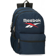 ZAINO 2 CERNIERE REEBOK BOSTON BLU 31X44X18CM 2 ZIP PORTA PC E TABLET TASCA CON ZIP PER SCUOLA LAVORO E TEMPO LIBERO