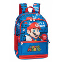 ZAINO SCUOLA ORGANIZZATO ROSSOBLU SUPERMARIO NINTENDO OFFICIAL 2 ZIP 44X33X21CM 1 TASCA ZIP ROSSA DA PANINI SCUOLA ITALY