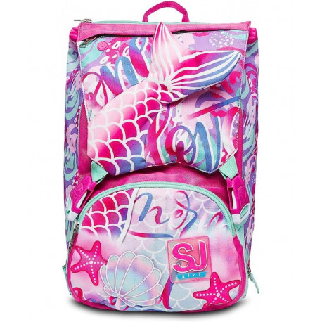 ZAINO SCUOLA SDOPPIABILE BIG SJ GANG SEA BEAUTY GIRL 27X41X22CM28L.LO ZAINO CON PULSANTE CHE AZIONA LA PINNA SEVEN ITALY