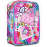 ASTUCCIO SPEED PAD 1 ZIP A LIBRO SJ GANG UNISELFIE GIRL 44PZ.2 PENNE CANCELL.+COLORI+ACCESSORI SCUOLA SEVEN JUNIOR ITALY