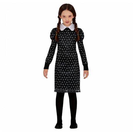 CARNEVALE HALLOWEEN VESTITO COSTUME MERCOLEDI ADDAMS WEDNESDAY SERIE TV  SCUOLA