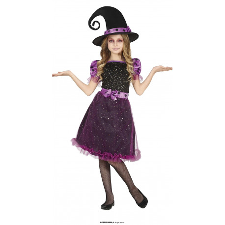 COSTUME STREGHETTA BABY 10/12 ANNI VESTITO E CAPPELLO STREGA PER TRAVESTIMENTI DI CARNEVALE/HALLOWEEN HORROR NO ACCESSO