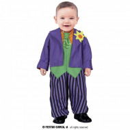 COSTUME CARNEVALE CLOWN BUFFONE BABY 2/3 ANNI VESTITO PER TRAVESTIMENTI DI HALLOWEEN CARNEVALE MRSMILE JOKER NO ACCESSOR