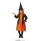 COSTUME STREGA CON RAGNETTI 7/9 ANNI VESTITO E CAPPELLO STREGHETTA PER TRAVESTIMENTI DI HALLOWEEN HORROR NO ACCESSORI