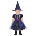 COSTUME STREGA STELLATA BABY 18/24 MESI VESTITO E CAPPELLO STREGA PER TRAVESTIMENTI DI CARNEVALE/HALLOWEEN NO ACCESSORI