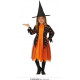 COSTUME STREGA CON RAGNETTI 5/6 ANNI VESTITO E CAPPELLO STREGHETTA PER TRAVESTIMENTI DI HALLOWEEN HORROR NO ACCESSORI