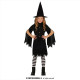 COSTUME STREGA SALEM BABY 5/6 ANNI HORROR VESTITO CAMICIA GONNA CAPPELLO PER TRAVESTIMENTI DI HALLOWEEN NO ACCESSORI