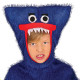 COSTUME MONSTER HUGGER PELOSO BABY 5/6 ANNI TUTA CON CAPPUCCIO PER TRAVESTIMENTI DI HALLOWEEN CARNEVALE NO ACCESSORI