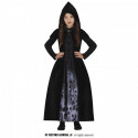 COSTUME STREGA 5/6 ANNI MAGIA NERA FATTUCCHIERA HORROR VESTITO CON CAPUCCIO PER TRAVESTIMENTI DI HALLOWEEN NO ACCESSORI