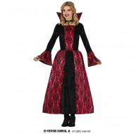 COSTUME CONTESSA DRACULA VESTITO VAMPIRA COLLETTO ALTO TG M PER TRAVESTIMENTI DI HALLOWEEN CARNEVALE HORROR NO ACCESSO