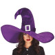 CAPPELLO DA STREGA EXTRA GRANDE VIOLA CON FIBIA ARGENTO ACCESSORI PER TRAVESTIMENTI DI CARNEVALE HALLOWEEN HORROR