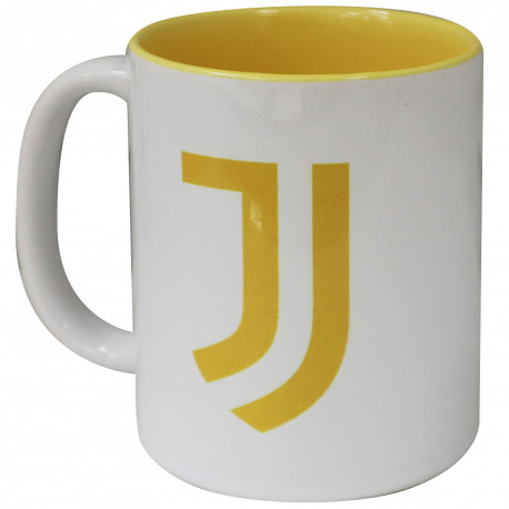 TAZZA MUG FC JUVENTUS IN CERAMICA BIANCA INTERNO E LOGO GIALLO SCATOLATA OFFICIAL PRODUCT JUVENTUS TORINO ITALY