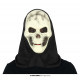 MASCHERA SKELETON IN PVC LEGGERA CON CAPPUCCIO PER TRAVESTIMENTI HALLOWEEN CARNEVALE SCENE HORROR SCHELETRO KILLER