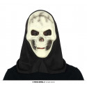 MASCHERA SKELETON IN PVC LEGGERA CON CAPPUCCIO PER TRAVESTIMENTI HALLOWEEN CARNEVALE SCENE HORROR SCHELETRO KILLER