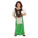 COSTUME LOCANDIERA PASTORELLA BAMBINA 5/6 ANNI VESTITO GREMBIULE E COPRICAPO PER TRAVESTIMENTI A TEMA PRESEPE NATALE