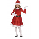 COSTUME BABBA NATALE BABY 10/12 ANNI VESTITO BABBO NATALE BAMBINA COMPLETO DI CAPPELLO E CINTURA SANTA CLAUS NO ACCESSOR