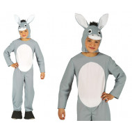 COSTUME MULO 7/9 ANNI TUTA E CAPPUCCIO VESTITO PER TRAVESTIMENTI NATALIZI SCENE PER PRESEPE E ANIMALI DELLA FATTORIA