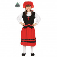 COSTUME PASTORELLA BAMBINA 3/4 ANNI VESTITO COMPLETO CAMICIA GONNA CAPPELLO PER TRAVESTIMENTI PRESEPE NATALE NO ACCESSOR