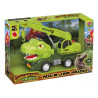 DINOSAUR PARK TRUCK T-REX GRU MEZZI DA LAVORO GIURASSICI 29CM CON BOTTONI PREMI E SUONA RUGGITO CLACSON ACCENSIONE