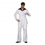 COSTUME DISCO BIANCO TG M PETTORINA GIACCA C/GILET PANTALONI TRAVESTIMENTI DI CARNEVALE SPETTACOLI A TEMA JOHN TRAVOLTA