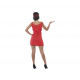 COSTUME CHARLESTON ROSSO TG S VESTITO E FASCIA PER CAPELLI PER TRAVESTIMENTI DI CARNEVALE A TEMA ANNI 20/30 NO ACCESSORI