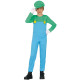 COSTUME CARNEVALE MACCHINISTA DI TRENO LUIGI SUPERMARIO 5/6 ANNI VESTITO COMPLETO TUTA CON MAGLIA E CAPPELLO NO ACCESSOR