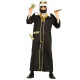 COSTUME CARNEVALE SCEICCO ARABO TG L52/54 ADULTO VESTITO RICCO UOMO SAUDITA COMPLETO TUNICA E COPRICAPO NO ACCESSORI