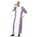 COSTUME CARNEVALE SCEICCO ARABO TG M ADULTO VESTITO RICCO UOMO SAUDITA COMPLETO TUNICA E COPRICAPO NO ACCESSORI