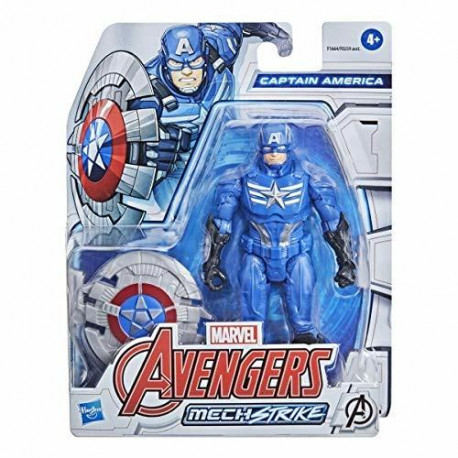 MARVEL AVENGERS MECH STRIKE CAPITAN AMERICA CON SCUDO GIOCATTOLO IN PLASTICA 16CM SUPER EROE OFFICIAL PRODUCT HASBRO