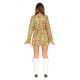 COSTUME CARNEVALE DA HIPPIE DONNA TAGL.S36/38 VESTITO COMPL. DI FASCIA E GILET I FIGLI DEI FIORI ANNI 60/70.NO ACCESSOR