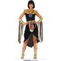 COSTUME CARNEVALE CLEOPATRA TG S VESTITO COMPLETO CON ABITO COLLETTO POLSIERE E CINTURA DONNA REGINA EGIZIA NO ACCESSORI