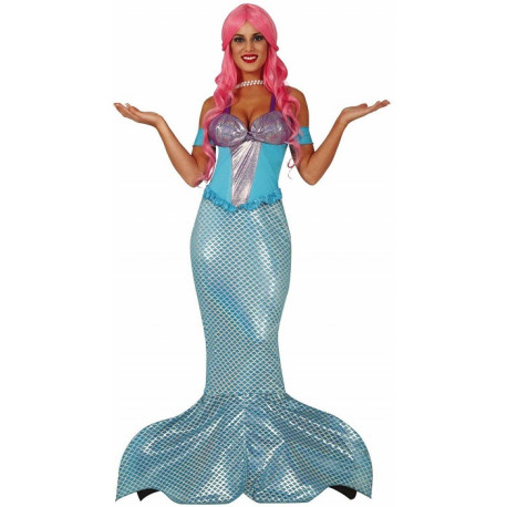 COSTUME CARNEVALE DA SIRENA ADULTA TG M 42/44 VESTITO DONNA PESCE PER TRAVESTIMENTI A TEMA SIRENETTA ABITO NO ACCESSORI