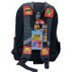 ZAINO DREAM ALL BLACK ORGANIZZATO SCUOLA STUMBLE GUYS 39X23X44CM 3 ZIP NERO CON STAMPA PERSONAGGI POOL OVER TINTA UNITA