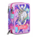 ASTUCCIO SCUOLA 3ZIP LIBRO SJ GANG ONEUNICORNGIRL 45PZ.PENNA CANCELLABILE PILOT+COLORI+PASTELLI4.0+ACCESSORI SEVENJUNIOR