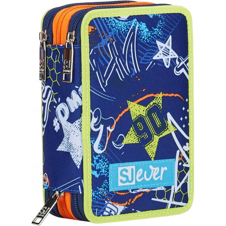 ASTUCCIO SCUOLA 3 ZIP LIBRO SJ GANG GOALSTREBOY 45PZ.PENNA CANCELLABILE PILOT+COLORI+PASTELLI 4.0+ACCESSORI SEVEN JUNIOR