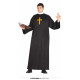 COSTUME DA PRETE SACERDOTE VESTITO COMPLETO CROCE TONACA E COLLETTO TG.S PER TRAVESTIMENTI RELIGIOSI CURIA NO ACCESSOR