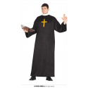 COSTUME DA PRETE SACERDOTE VESTITO COMPLETO CROCE TONACA E COLLETTO TG.S PER TRAVESTIMENTI RELIGIOSI CURIA NO ACCESSOR