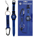 FC INTERNAZIONALE KIT OROLOGIO DA POLSO IN PVC E PORTACHIAVI CON MOSCHETTONE NERO AZZURRO CON LOGO PRODOTTO UFFICIALE