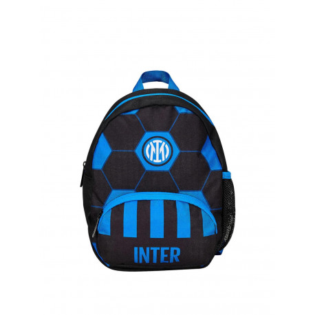 ZAINETTO ASILO SMALL FC INTERNAZIONALE NERO BLU 23X30X10CM TASCHE LATERALI PORTA BORRACCIA TASCA FRONTALE SEVEN ITALY