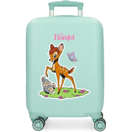 TROLLEY DA VIAGGIO BAMBI TURCHESE DISNEY ORIGINAL RIGIDO ABS 4RUOTE 33X50X20CM VALIGIA DA CABINA CHIUSURE A COMBINAZIONI