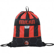 SEVEN ZAINO A SACCA EASY BAG AC MILAN 1899 PATH OF VICTORY 37X47CM JYM SAC SPALLACCI NERI PRODOTTO UFFICIALE SEVEN ITALY