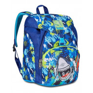 ZAINO SCUOLA PRIMINO SJ GANG SHARKSTORY BOY 27X36X19CM 21 LITRI MONOSCOMPARTO 2 TASCHE MULTICOLOR SEVEN JUNIOR ITALY