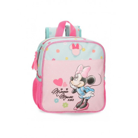 ZAINETTO ASILO MINNIE MOUSE IMAGINE DISNEY 21X25X10CM 1ZIP +2 TASCHE PORTABOTTIGLIE+1 TASCA CON ZIP+FASCIA PER TROLLEY