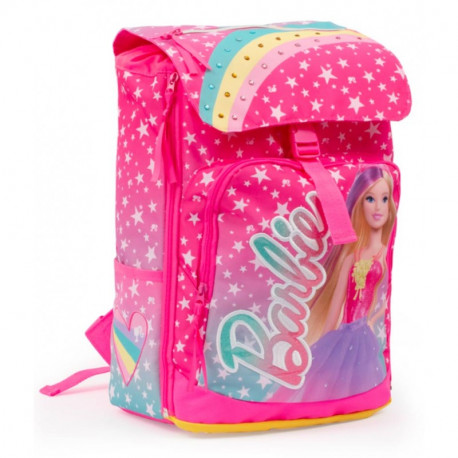 ZAINO SCUOLA ESTENSIBILE MULTI NEW BARBIE 2024 ORIGINAL 29X40X13CM CON APPLICAZIONI STRASS PAILLETTES GIOCHI PREZIOSI IT