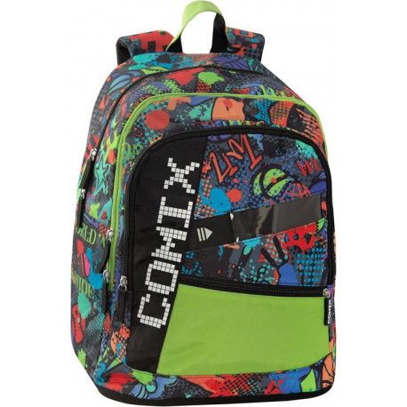 COMIX BRIGHT ZAINO SCUOLA ORGANIZZATO 32X43HX23CM 31LT 2 AMPI SCOMPARTI 2 TASCHE FRONTALI CON ZIP SPALLACCI REGOLABILI